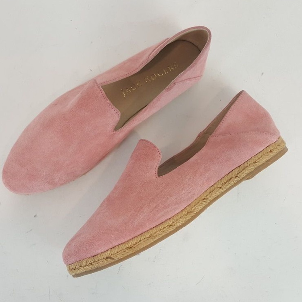 Jack Rogers Suede Flat Espadrilles Audrey Rose Suede Size 7.5M